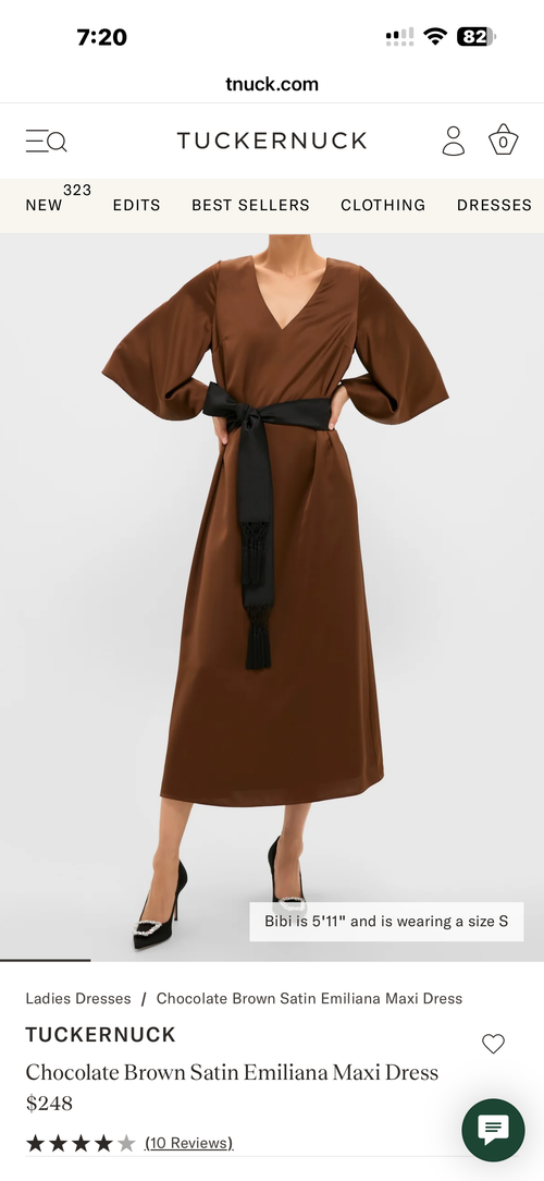 Chocolate brown satin Tucker nut maxi dress
